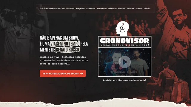 Página inicial do site de Cronovisor, criado pela Agência Alencar