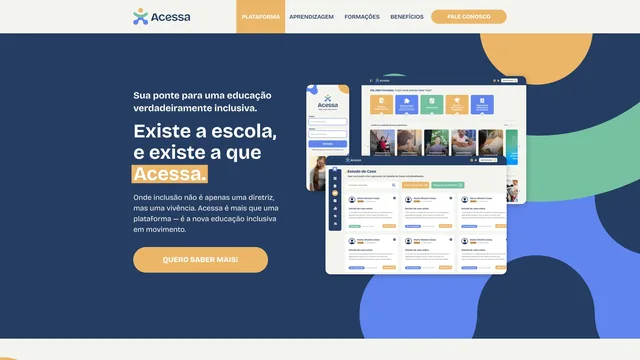 Página inicial do site de Rede Acessa, criado pela Agência Alencar