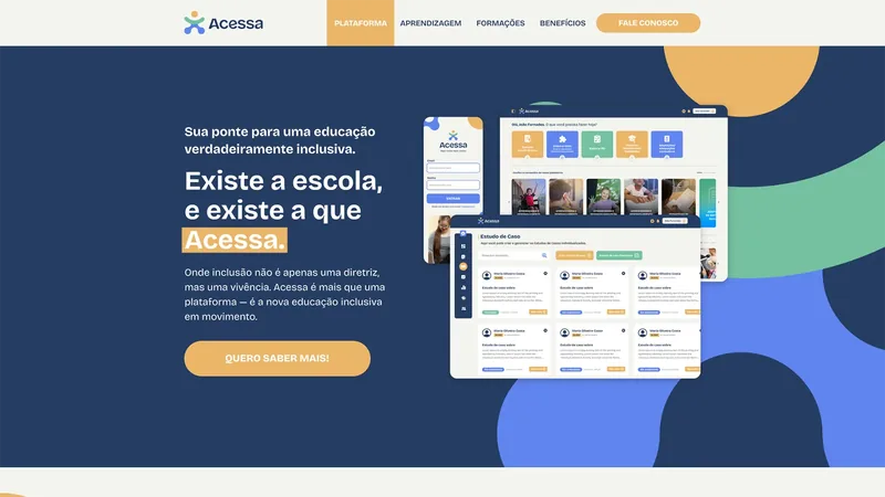 Primeira dobra do site de Rede Acessa