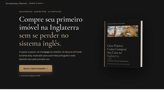 Página inicial do site de Accountancy Doctors, criado pela Agência Alencar