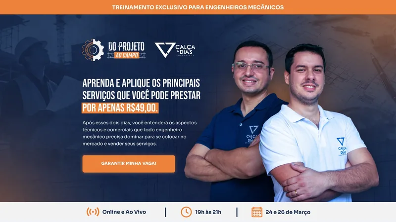 Primeira dobra do site de Do Projeto ao Campo