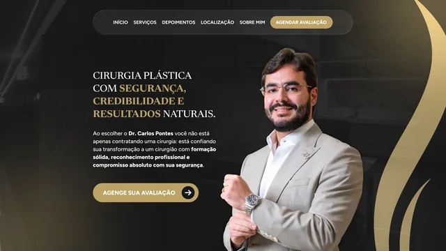 Página inicial do site de Clínica Armonetto, criado pela Agência Alencar