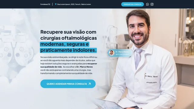 Página inicial do site de Dr. Marco Neves, criado pela Agência Alencar