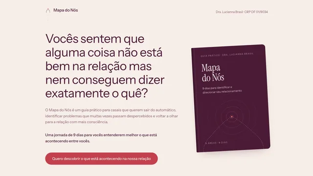 Página inicial do site de Lucianna Brasil, criado pela Agência Alencar