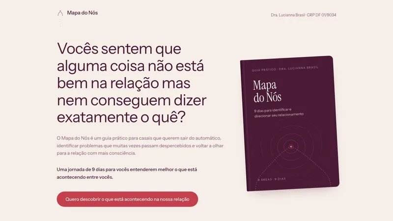 Primeira dobra do site de Lucianna Brasil
