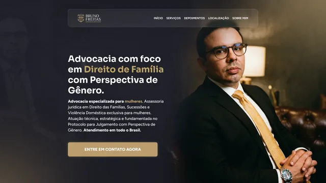 Página inicial do site de Bruno Freitas, criado pela Agência Alencar
