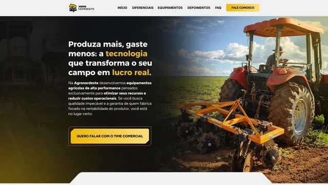 Página inicial do site de Agronordeste, criado pela Agência Alencar